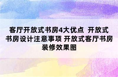 客厅开放式书房4大优点  开放式书房设计注意事项 开放式客厅书房装修效果图